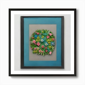 Floral Wreath Framed Print Art Print