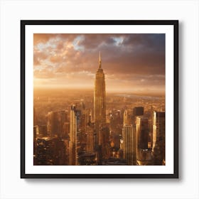 New York City At Sunset Art Print