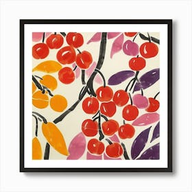 Cherries Matisse Style 15 Art Print