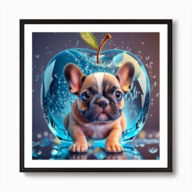 French Bulldog In Water 2 Art Print