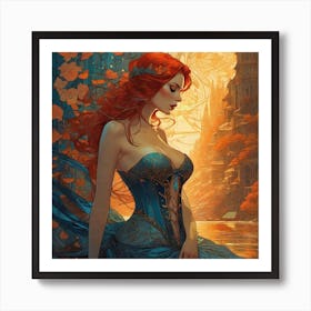 Redhead in Autumn Art Print