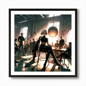 Group Of People In A Room Art Print