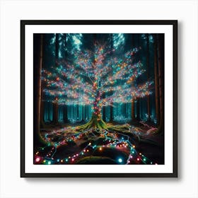 Christmas Tree In The Forest 4 Art Print