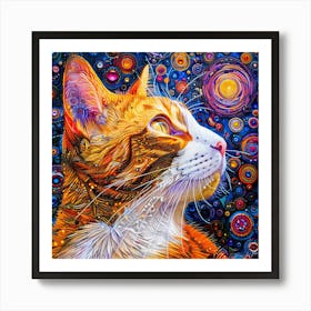 Kitty Kitty - Starry Sky Cat Art Print