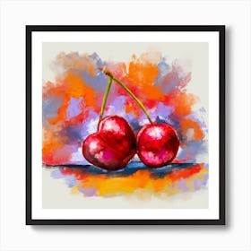 Cherry Square Art Print