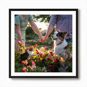 Family Portrait In The Garden Poster