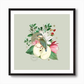 Flora & Fauna with Kingfisher 1 Art Print