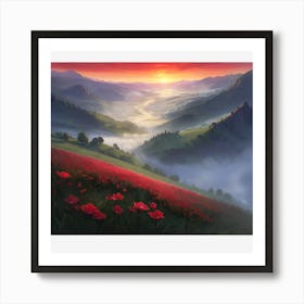 Poppies In The Valley Poster