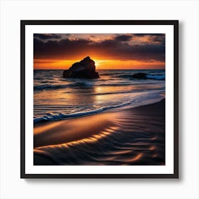 Sunset On The Beach 97 Art Print