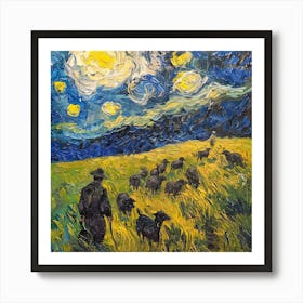 Van Gogh Style. Artesian Shepherds Series 1 Art Print