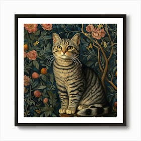 Cat In The Garden Art Art Print