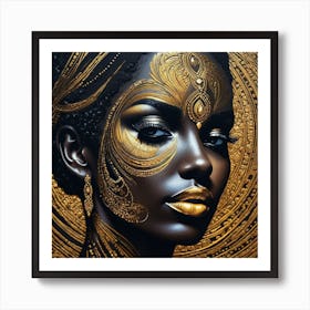 Golden Woman 1 Art Print