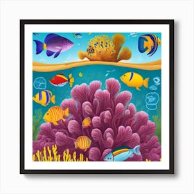 Coral Reef With Fishes Art Print