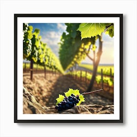 Vineyard At Sunset Stock Photo Art Print