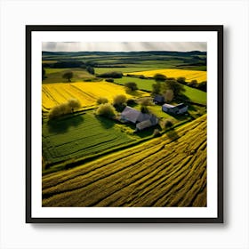 Drone Rural Farm Field Aerial Land Agricultural Crop Countryside Environment Agriculture (1) Art Print