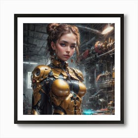 Robot Girl Art Print