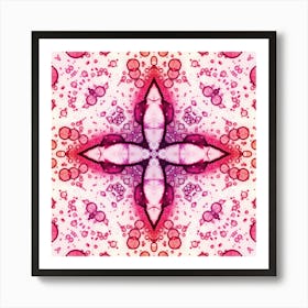 Pink Watercolor Flower Pattern From Bubbles 2 Art Print