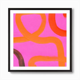 Orange And Pink Abstract Painting Art Print