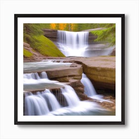 Waterfall In The Forest 18 Art Print