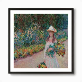 Jeune Fille Dans Le Jardin De Giverny (1888) Art Print