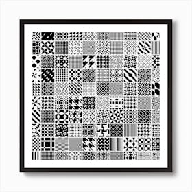 Black And White Geometric Patterns Art Print