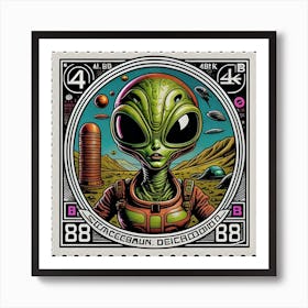 Sci Fi Alien Fantasy Stamp Art Series 1 Art Print