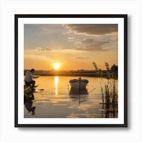 Sunset On The Lake Art Print