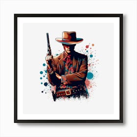 Cowboy With Gun Art Print