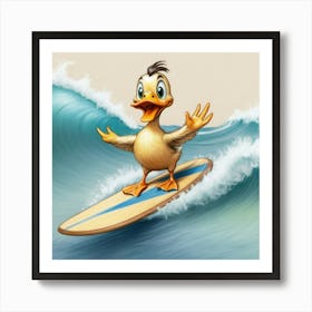 Duck Surfing 4 Art Print