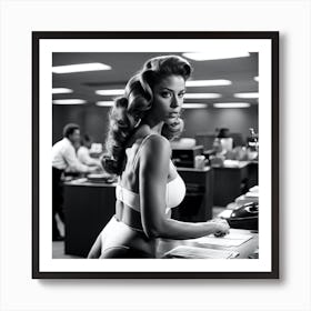 Beautiful Office Girl Art Print