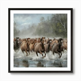 Herd Of Horses 4 Art Print