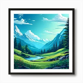 Landscape Painting 3 Art Print