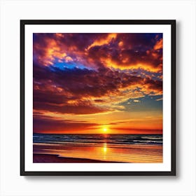 Sunset On The Beach 309 Art Print