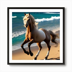 Horse On The Beach Art Print