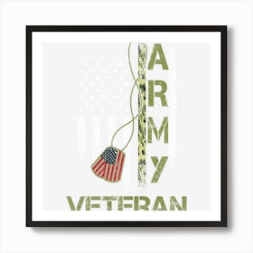 American Flag Camo Proud Us Army Veteran Gift Dad Grandpa Art Print