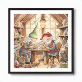 Gnome And Elf Art Print