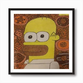 Homer Simpson Drawing  Art Print