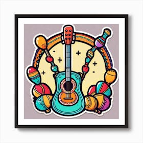 Mexican Guitar 20 Art Print