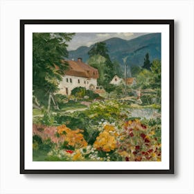 Gustav Klimt Style Farm Garden 23 Art Print