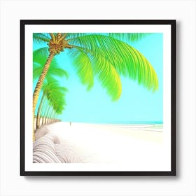 Palm Trees On The Beach 5 Art Print