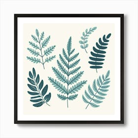 Leafs of Fern, Vector art 5 Art Print