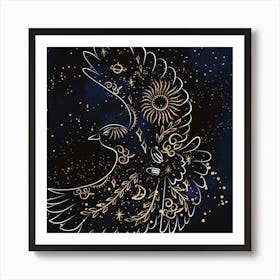Galaxy Bird Art Print Art Print