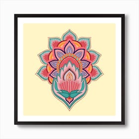 Indian Lotus Floral Art Print