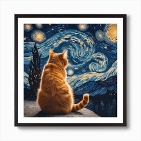 van goth GINGER CAT Art Print