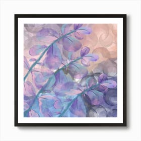 Watercolor Of Purple Flowers Art Print