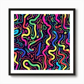 Abstract Vibrant Shapes Art Print