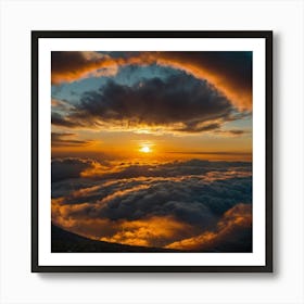 Sunrise Over Clouds Art Print