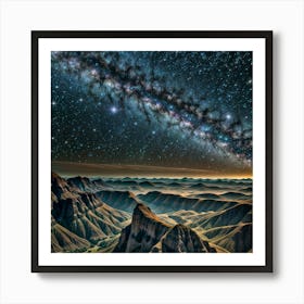 Milky Way over the Mountains Art Print