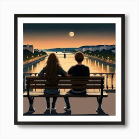 By the Danube with Marlena Art Print