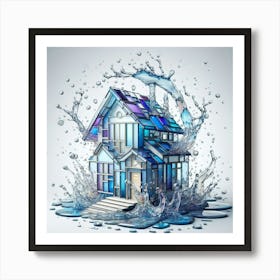 House In Water 1 Art Print